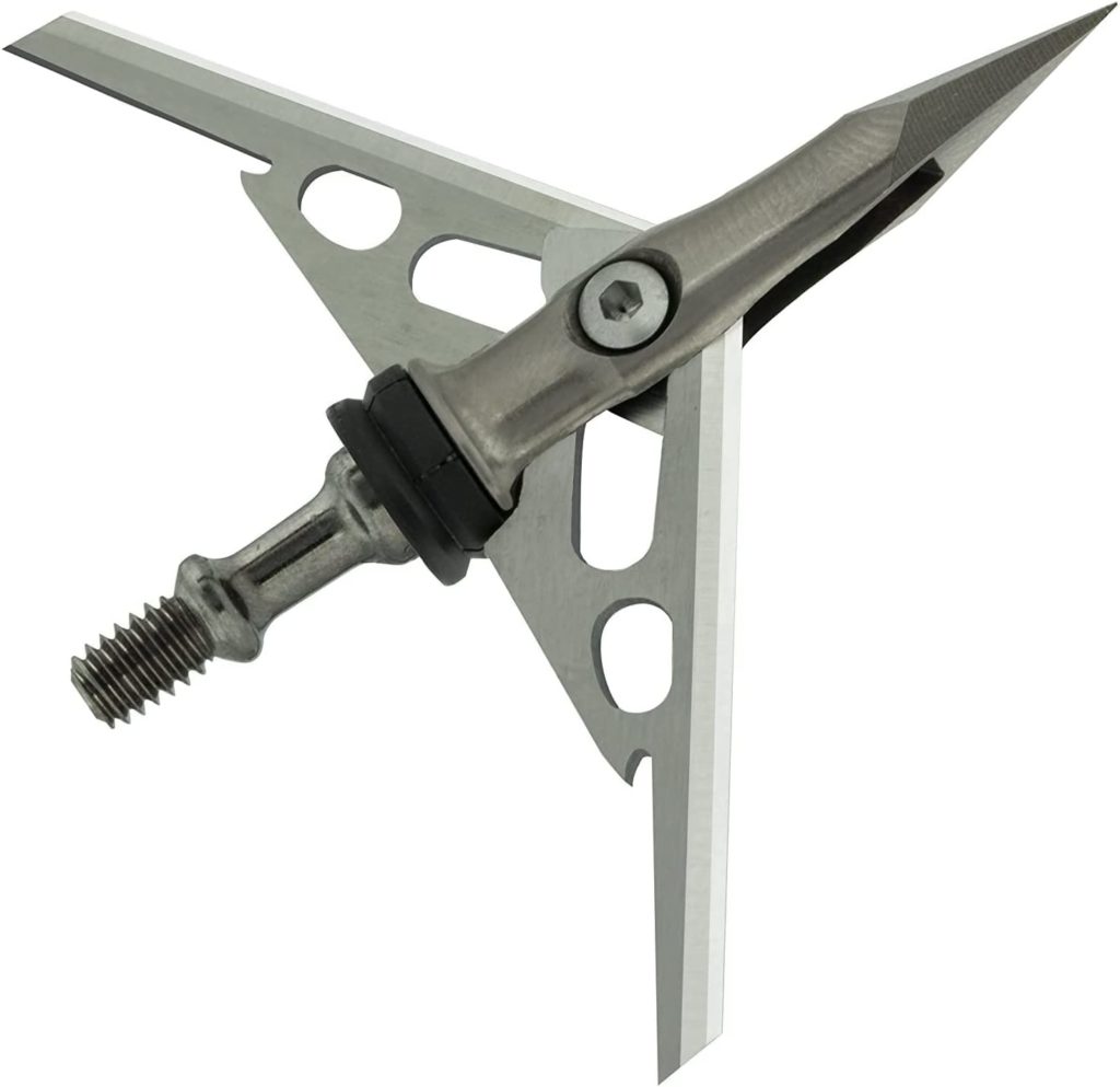 Photo of a Rage Hypodermic mechanical broadhead.